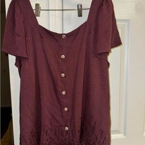 Torrid Burgundy Button-Down Top